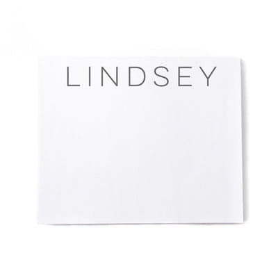 Large note block notepad with custom personalized name or text in modern font