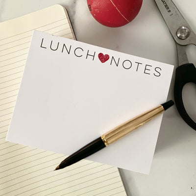 Mini note block with with Lunch Notes writing for children school lunch