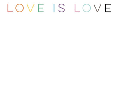 mini noteblock notepad with modern rainbow love is love font 