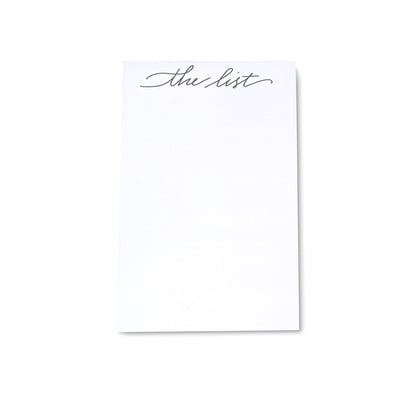 medium note pad with the list in modern calligraphy font at the top great gift