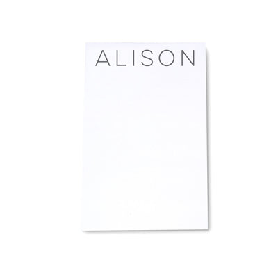 Medium note block notepad with custom personalized name or text in modern font