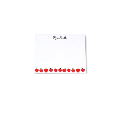 Mini note pad notebook with custom personalized name and line of apples for teacher